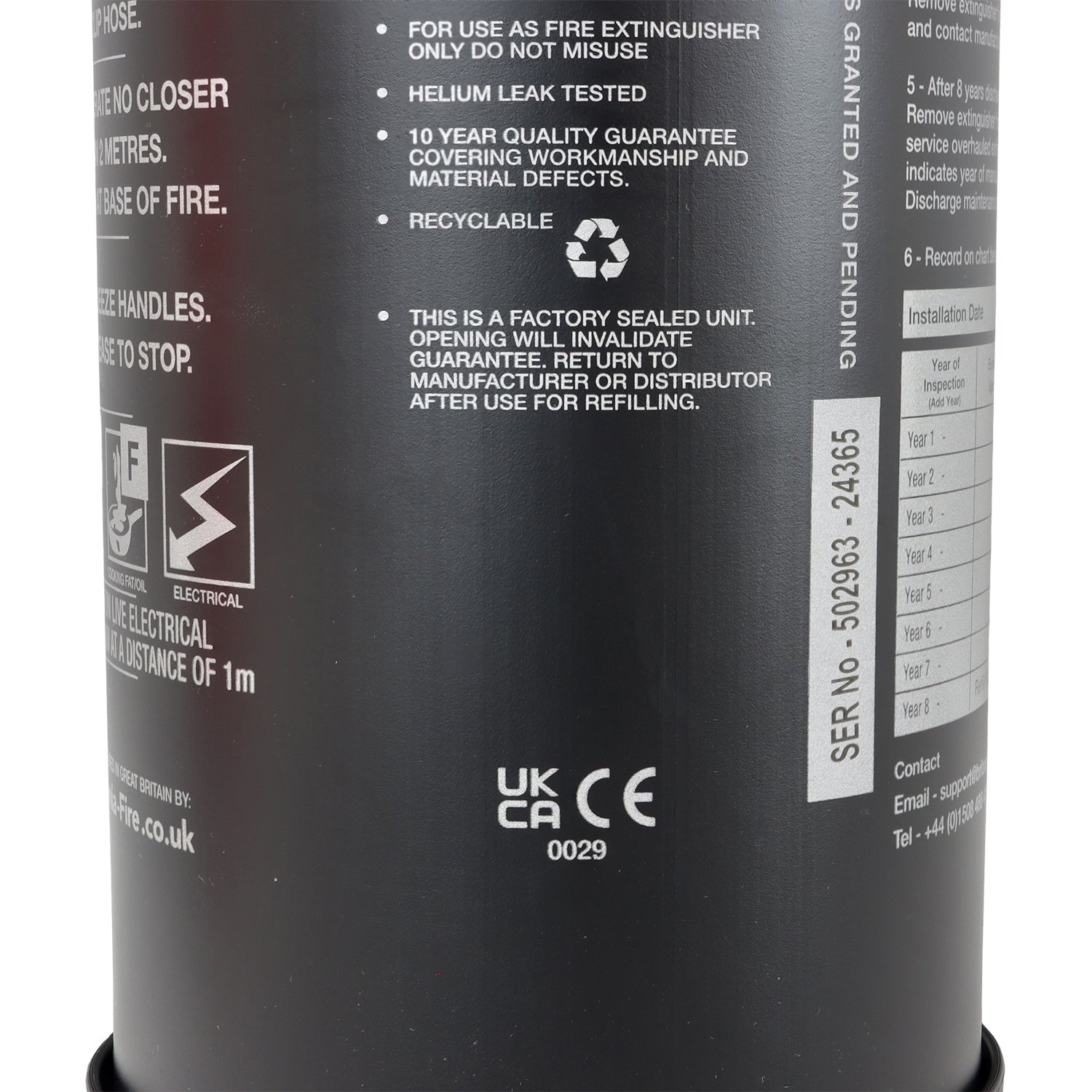Black P50 Service-Free 6 Litre Foam Fire Extinguisher – Fluorine-Free