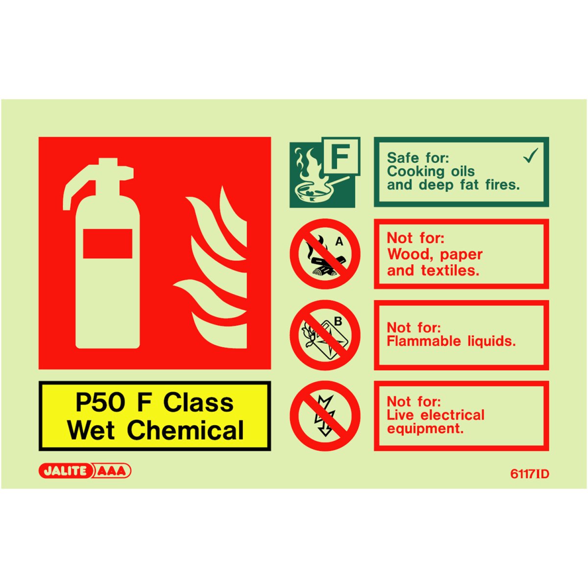 P50 F Class Fire Extinguisher Sign