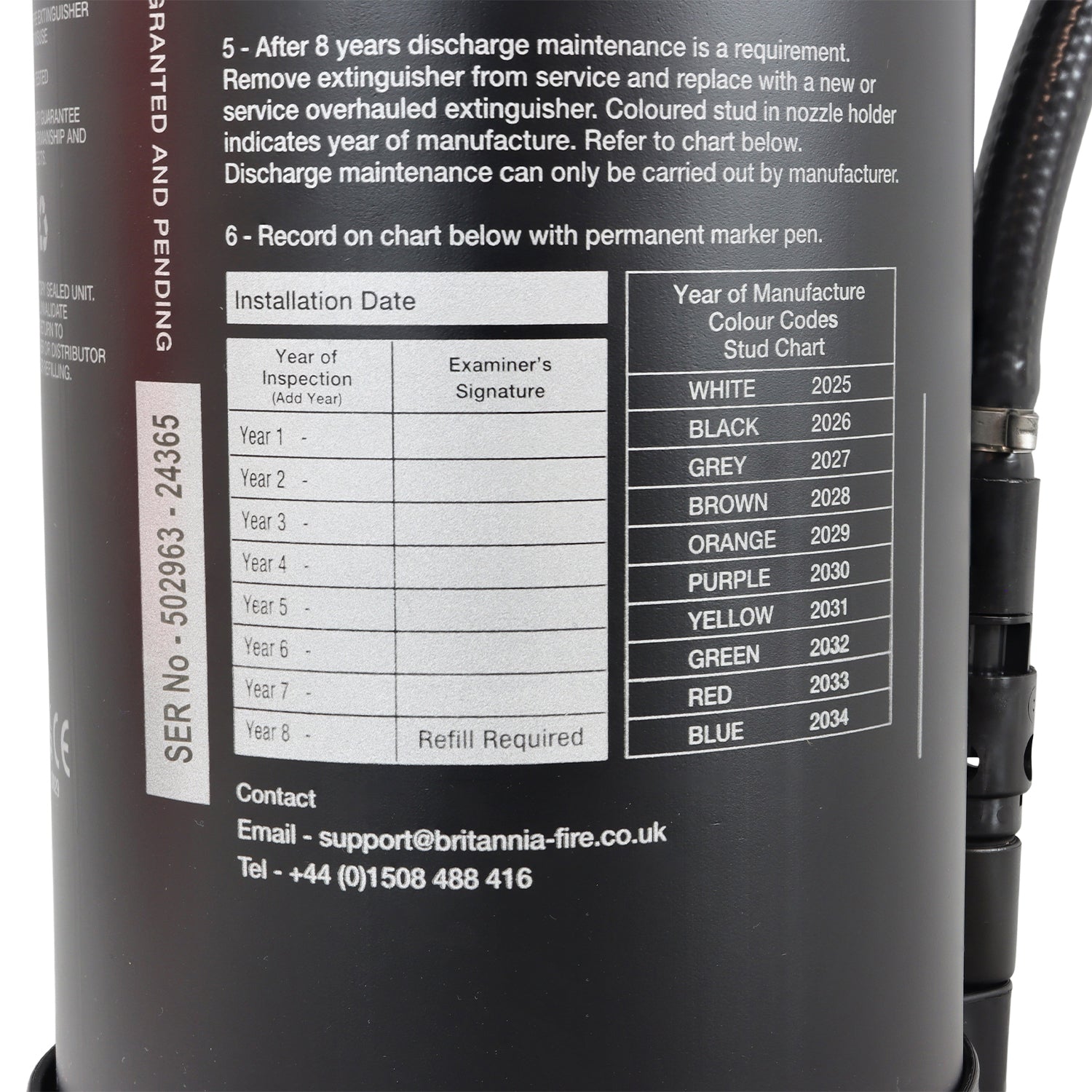 Black P50 Service-Free 6 Litre Foam Fire Extinguisher – Fluorine-Free