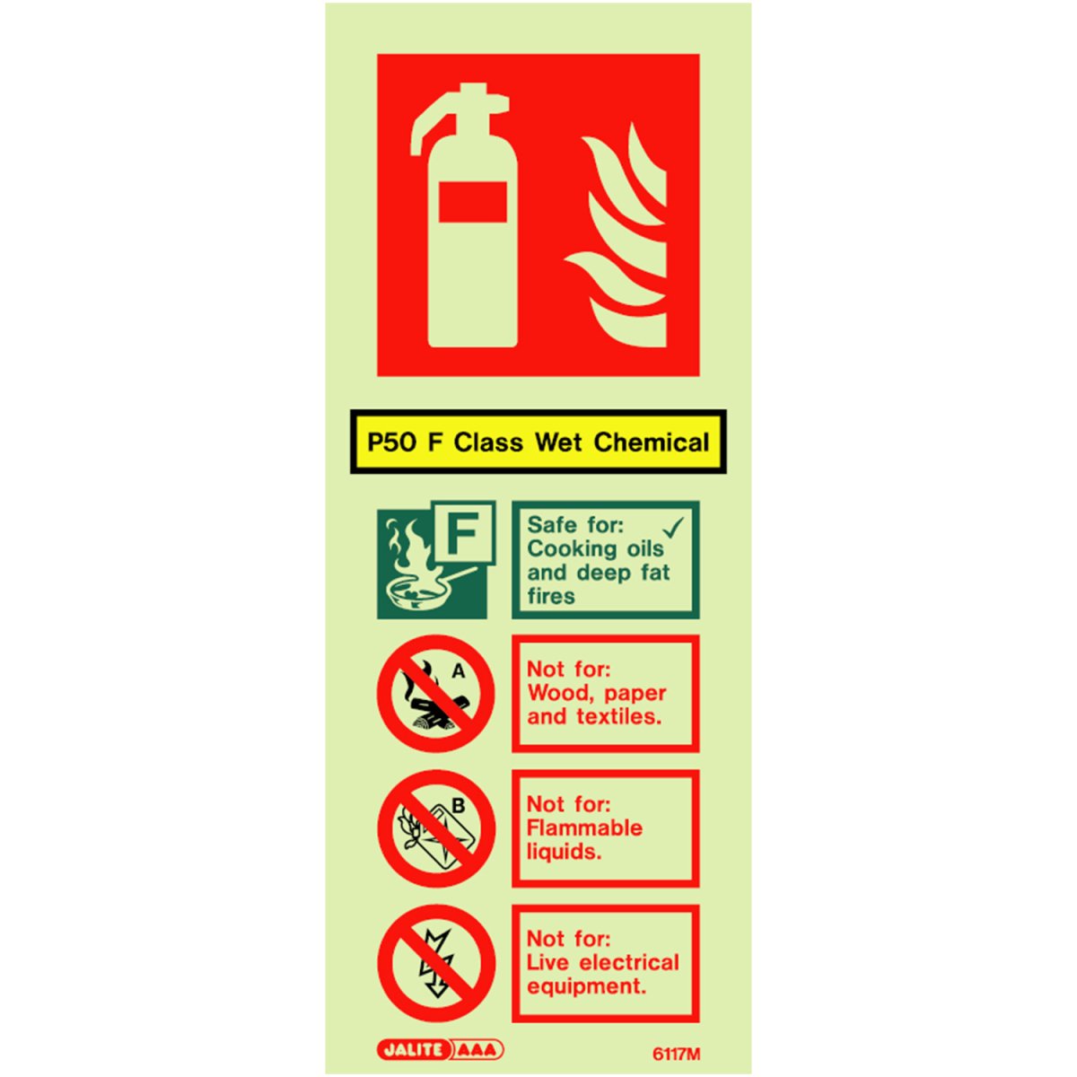 P50 F Class Fire Extinguisher Sign