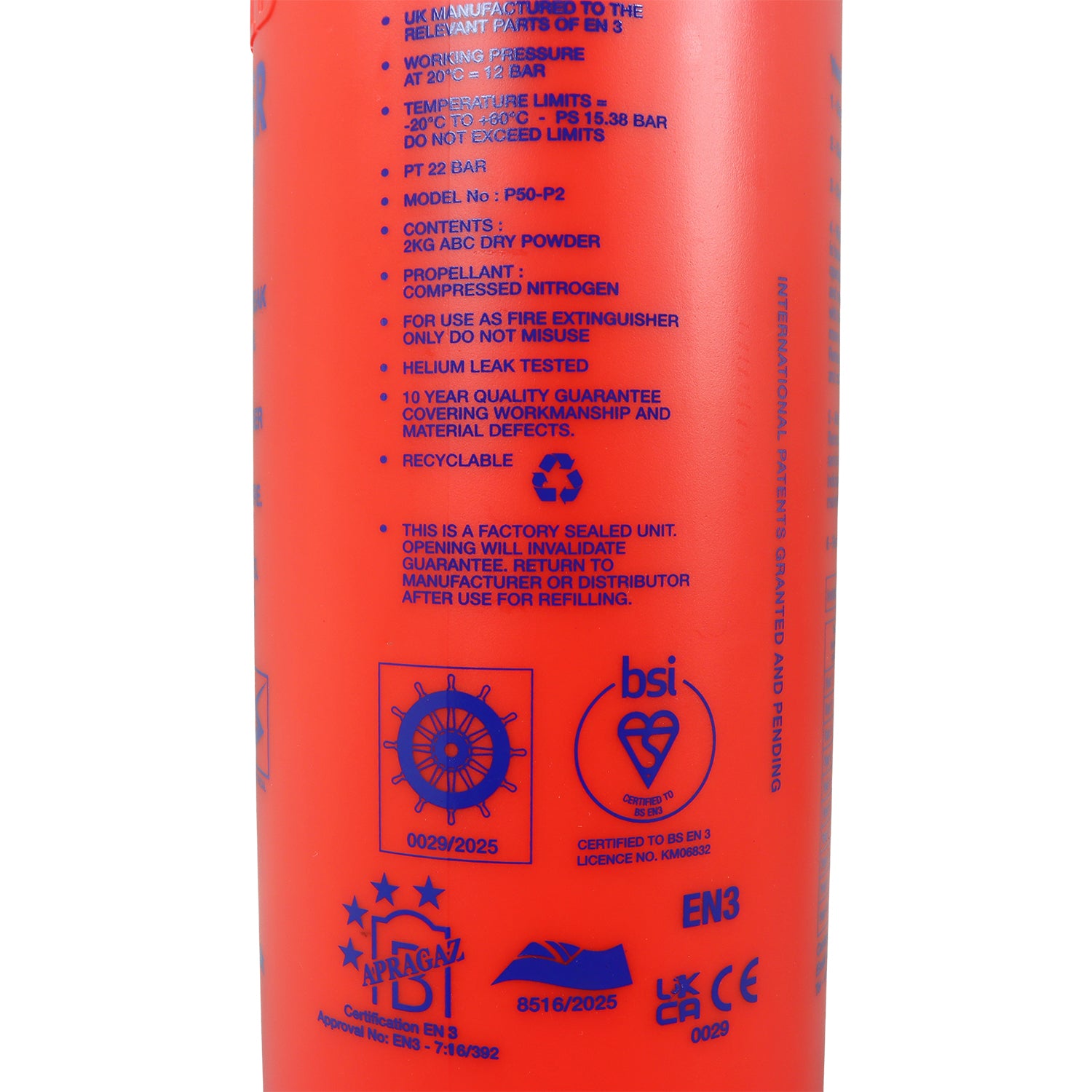 P50 Service-Free 2kg Powder Fire Extinguisher
